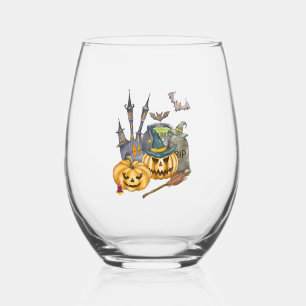 Halloween Gift Shirt Nightmare Before Christmas Stemless Wine Glass