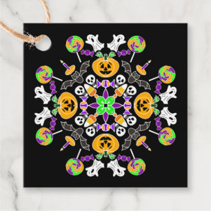 Halloween Gift Tag, Spider Web, Pumpkin Mandala Favour Tags