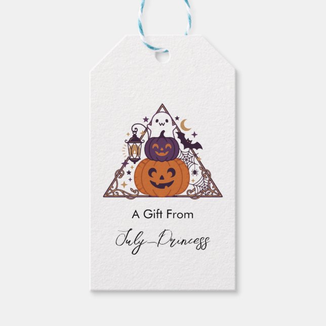 Halloween gift tags, personalised gift tags (Front)