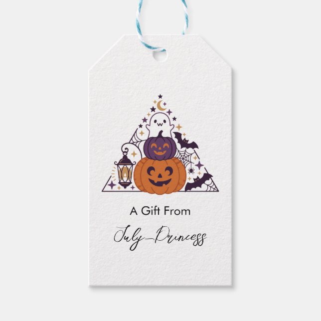 Halloween gift tags, personalised gift tags (Front)
