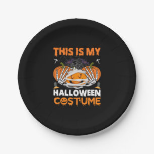 Halloween Gift This Is My Halloween Costume Paper Plate