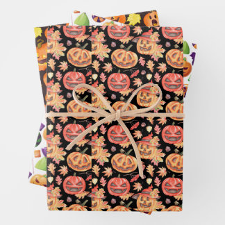 Halloween gift wrapping paper sheet