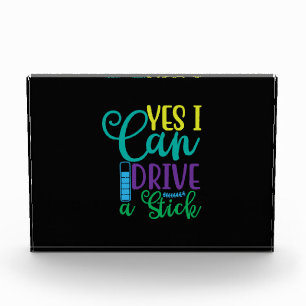 Halloween Gift Yes I Can Drive A Stick Photo Block
