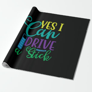 Halloween Gift Yes I Can Drive A Stick Wrapping Paper