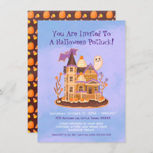 Halloween Gingerbread Haunted House Invitation