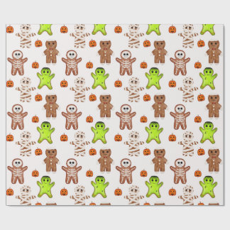 Halloween Gingerbread Pattern Wrapping Paper