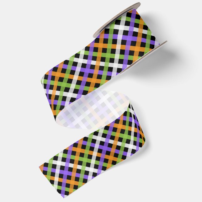 Halloween Gingham 1.2 Satin Ribbon (Front+Back)