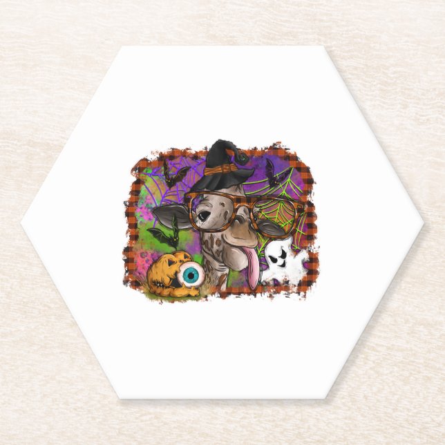Halloween Giraffe Paper Coaster (Front)