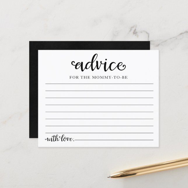 Halloween Girl Baby Shower Advice Cards (Front/Back In Situ)