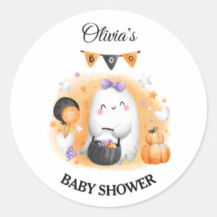 Halloween Girl Baby Shower Cute Ghost Sticker