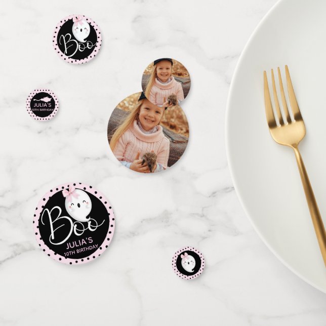 Halloween Girl Birthday Custom Photo Confetti (Group)