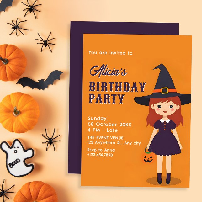 Halloween girl birthday invitation (Creator Uploaded)