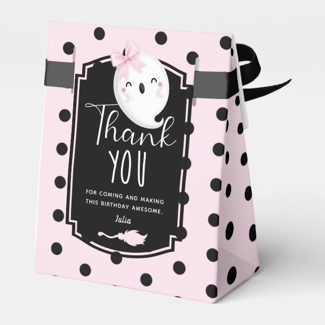 Halloween Girl Birthday Thank you Favour Box (Back Side)