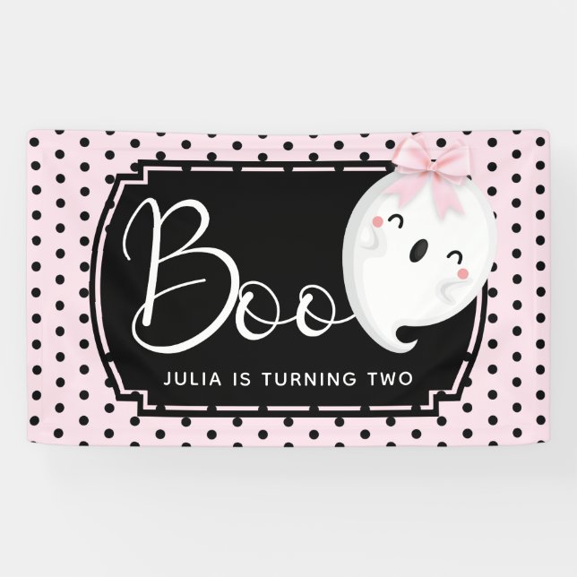 Halloween Girl Boo Second Birthday Banner (Horizontal)