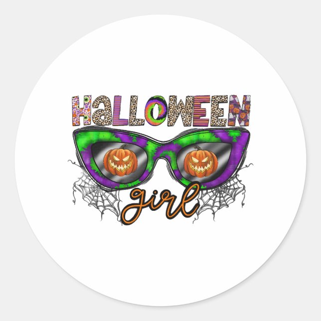 Halloween Girl Classic Round Sticker (Front)