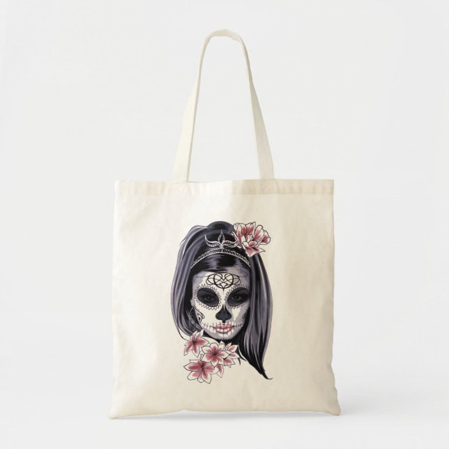 Halloween Girl Day of the Dead Tote Bag (Front)