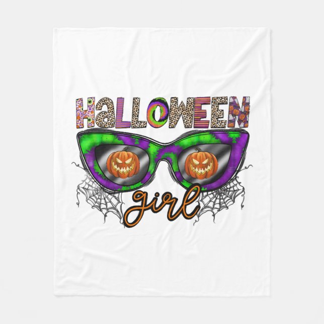 Halloween Girl Fleece Blanket (Front)