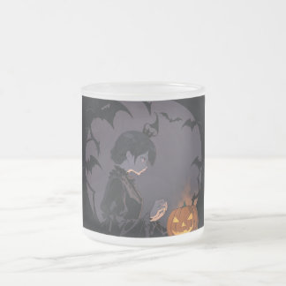 halloween girl frosted glass coffee mug