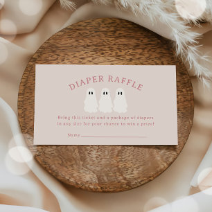Halloween Girl Ghost Baby Shower Diaper Raffle Enclosure Card
