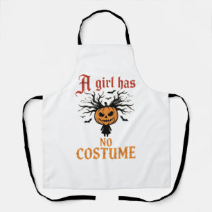 Halloween Girl Has No Costume Pumpkin Apron