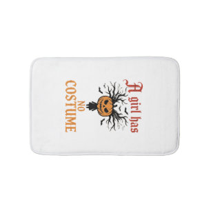 Halloween Girl Has No Costume Pumpkin Bath Mat