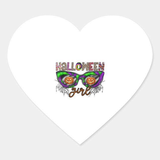 Halloween Girl Heart Sticker (Front)