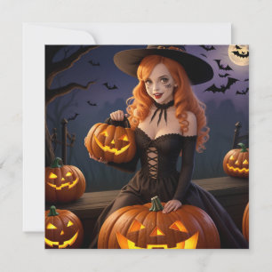 Halloween girl Holiday Card