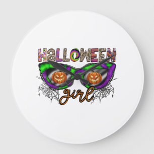 Halloween Girl Large Clock