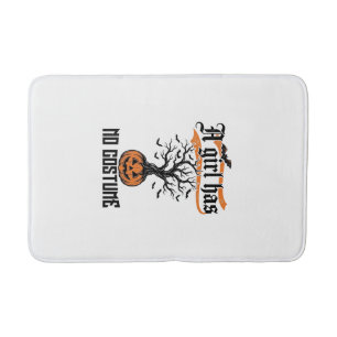 Halloween Girl No Costume Vintage Pumpkin_1 Bath Mat