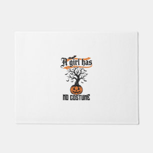 Halloween Girl No Costume Vintage Pumpkin_1 Doormat