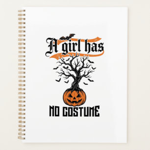 Halloween Girl No Costume Vintage Pumpkin_1 Planner