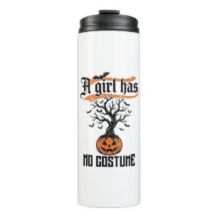 Halloween Girl No Costume Vintage Pumpkin_1 Thermal Tumbler