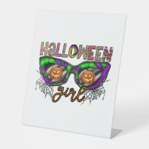 Halloween Girl Pedestal Sign