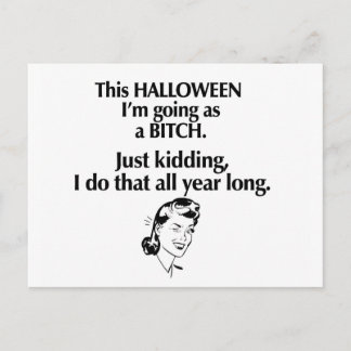 halloween girl postcard