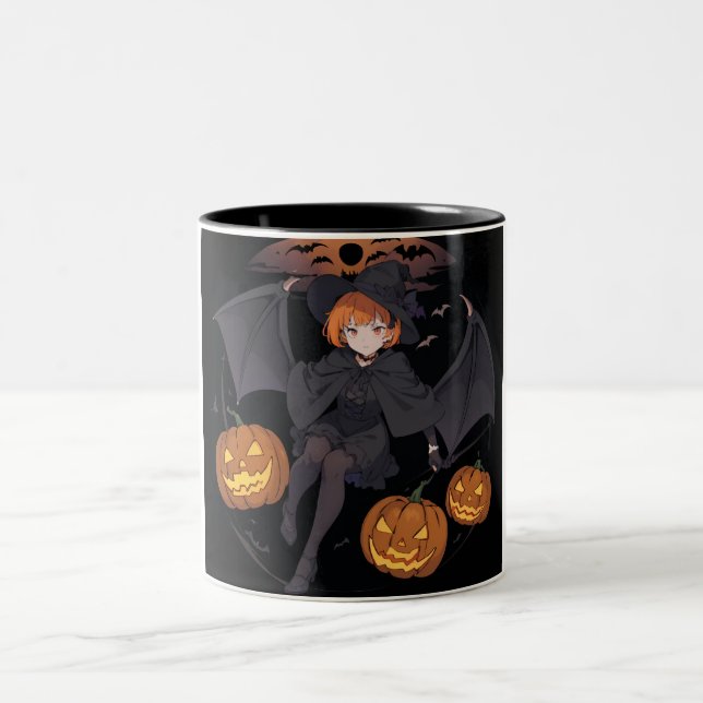 halloween girl Two-Tone coffee mug (Center)