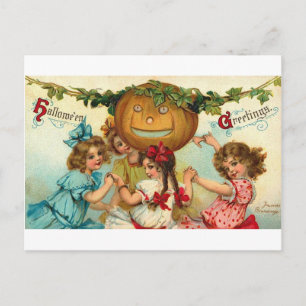 Halloween Girls Holiday Postcard