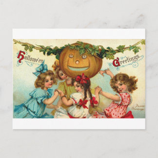 Halloween Girls Holiday Postcard