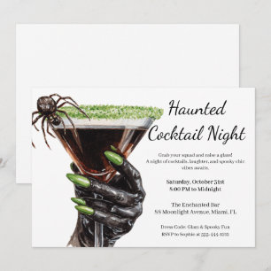 Halloween Girls Night Out   Spooky Cocktail Party Invitation