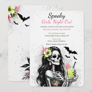 Halloween Girls Night Out Spooky Cocktail Party Invitation