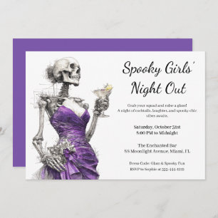 Halloween Girls Night Out   Spooky Cocktail Party Invitation