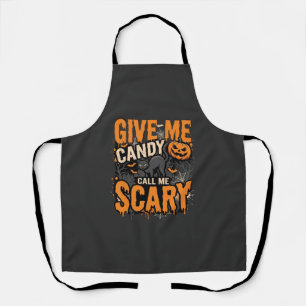 Halloween Give Me Candy Scary Cat Apron