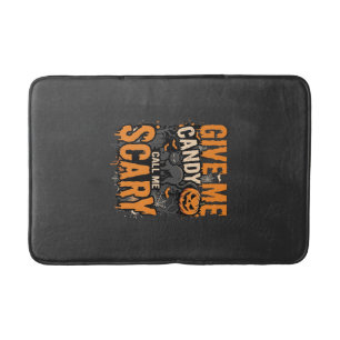 Halloween Give Me Candy Scary Cat Bath Mat