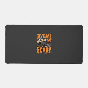 Halloween Give Me Candy Scary Cat Desk Mat