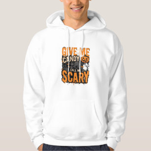 Halloween Give Me Candy Scary Cat Hoodie