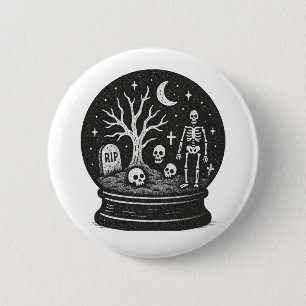 Halloween Globe 6 Cm Round Badge