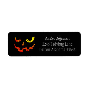 Halloween Glowing Face Address Labels