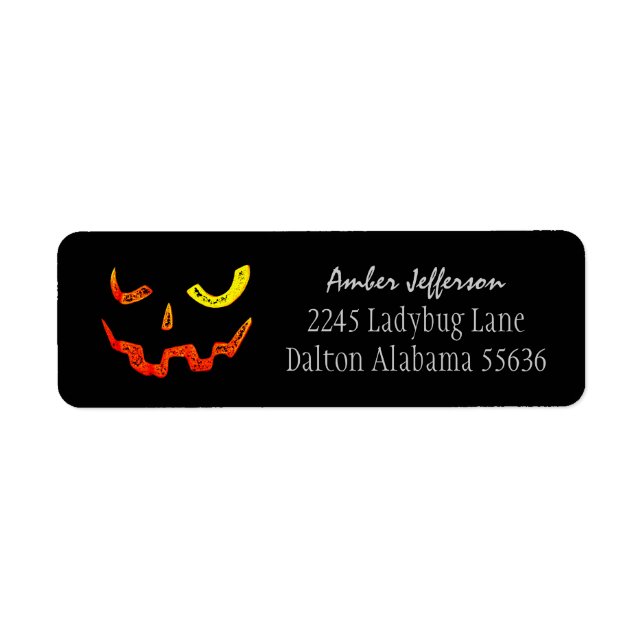 Halloween Glowing Face Address Labels (Front)