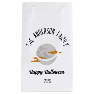 Halloween Glowing Full Moon Personalised Name Small Gift Bag