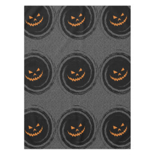 Halloween Glowing Jack O'Lantern in a black swirl Tablecloth