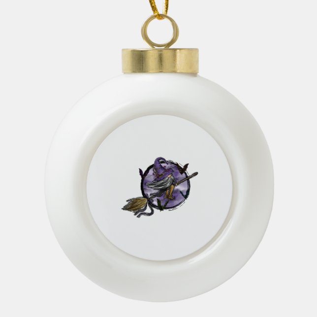 Halloween Gnome    Ceramic Ball Christmas Ornament (Front)